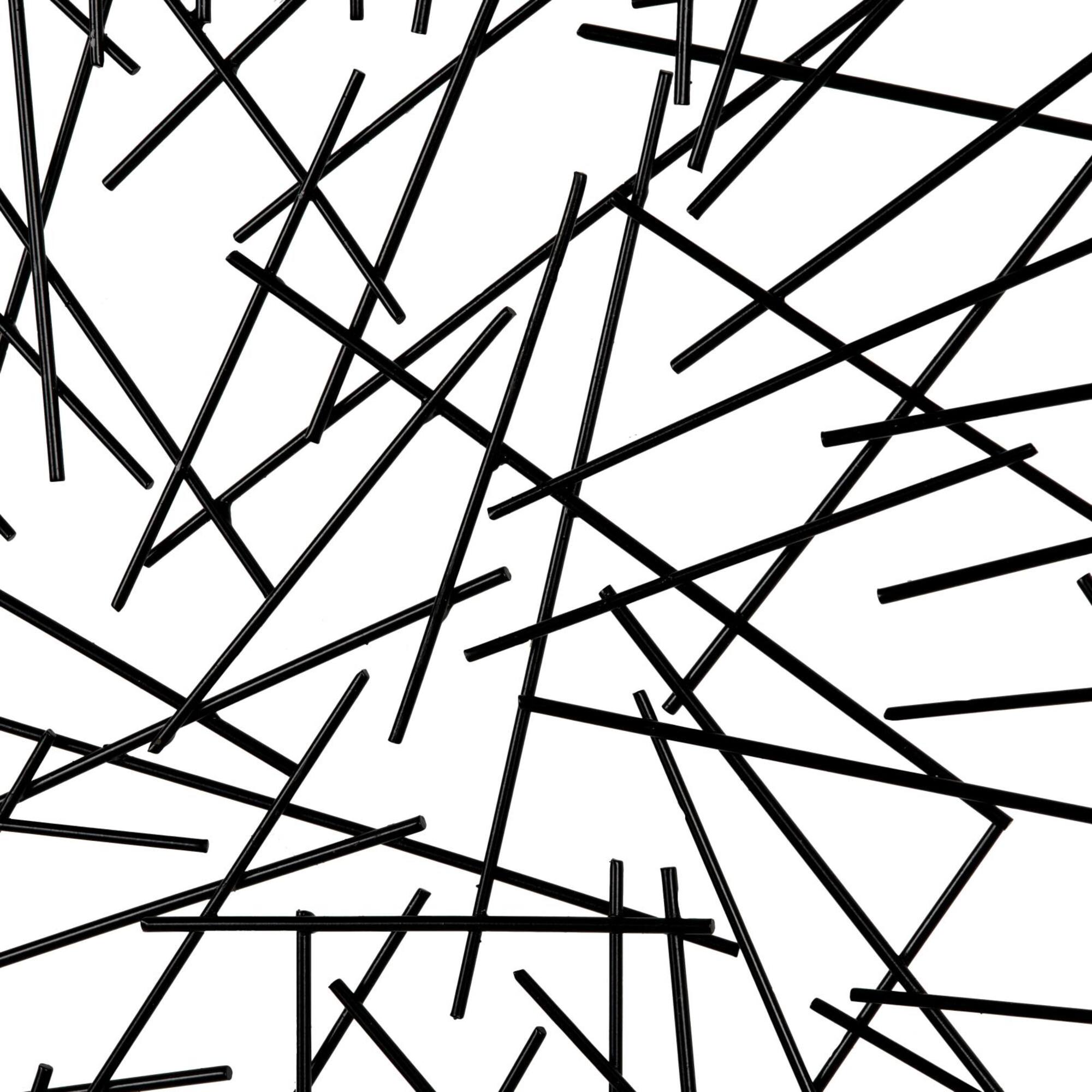 24" x 25" Black Metal Abstract Overlapping Stick Wall Décor